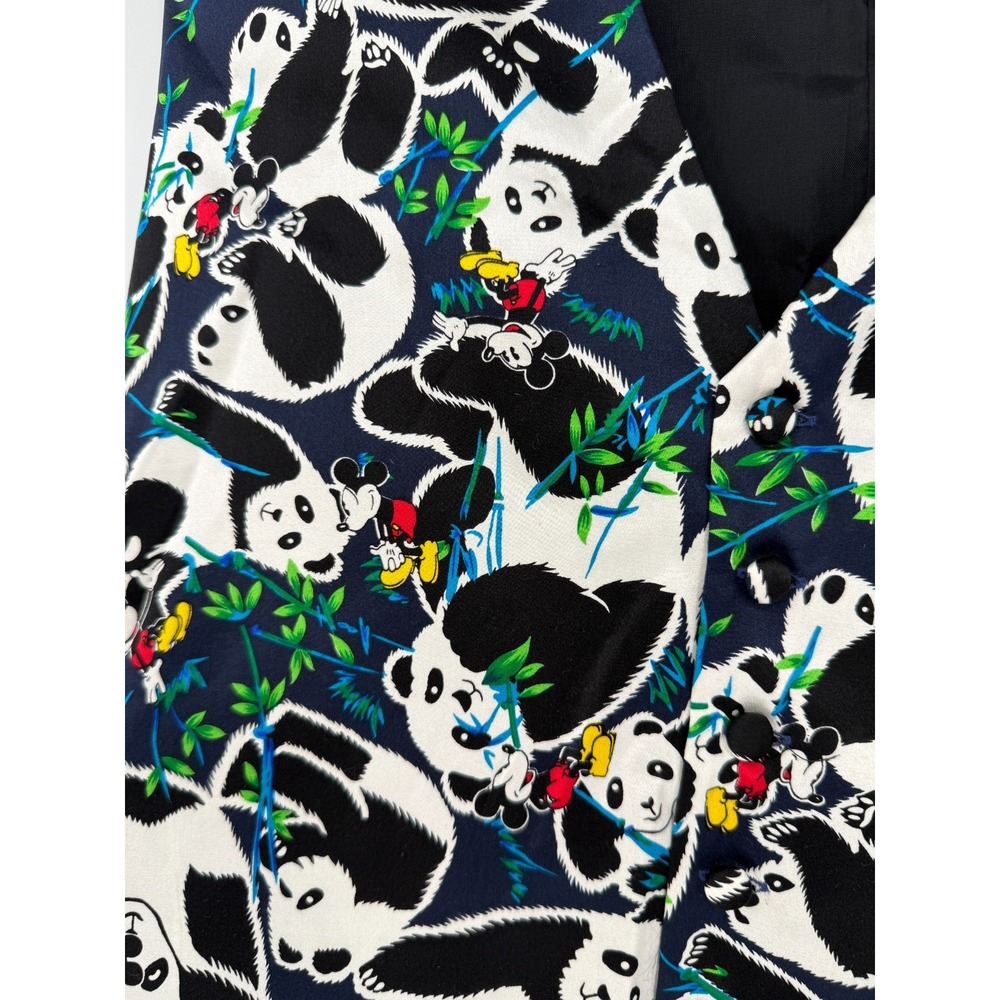 Vintage Mickey Inc Disney 100% Silk Vest Black Men's Large Mickey Mouse - Picture 3 of 12